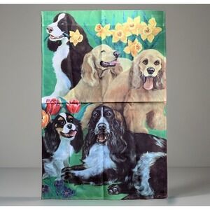 Toland Home Garden Spaniel Dogs Spring Floral Decorative Yard Flag USA